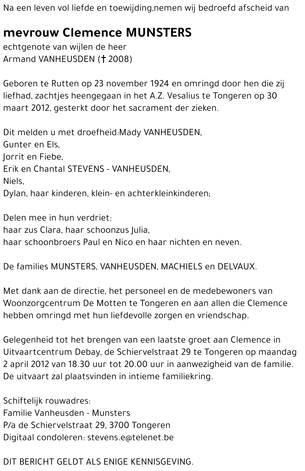 Clemence MUNSTERS