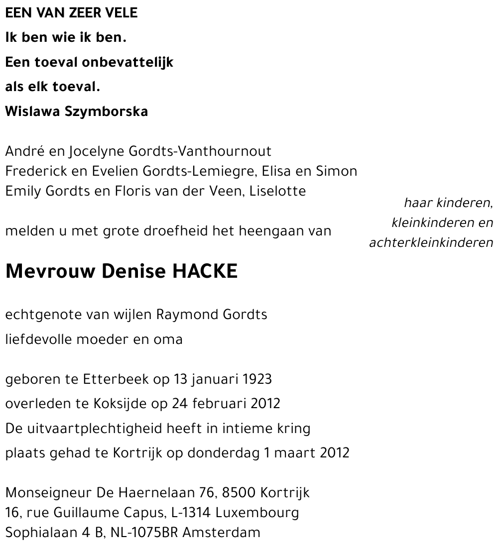 Denise HACKE