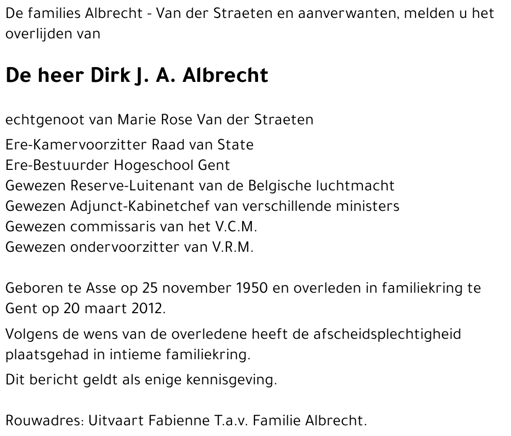 Dirk J. A. Albrecht