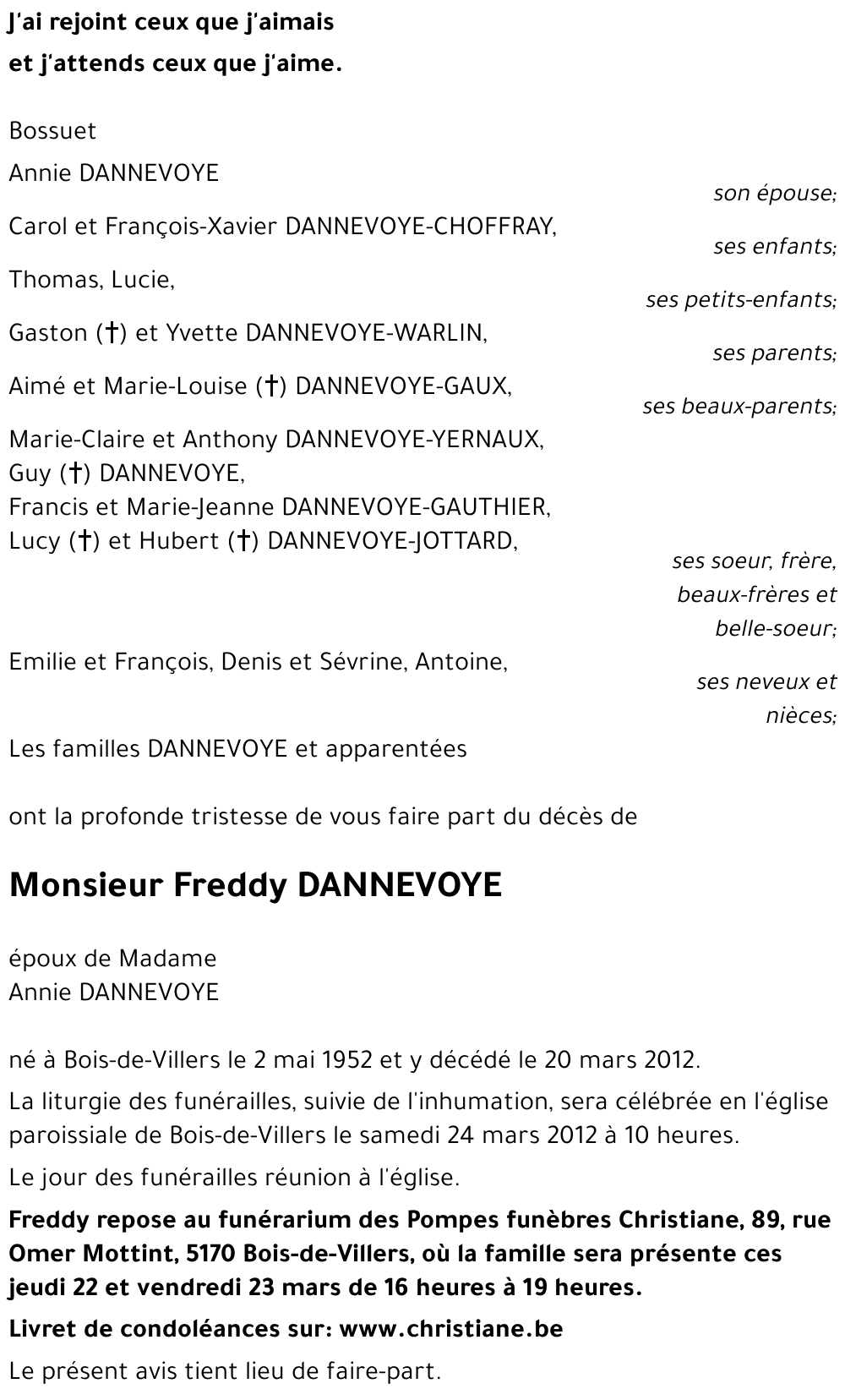 Freddy DANNEVOYE