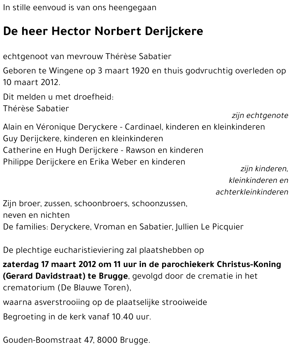 Hector Norbert Derijckere