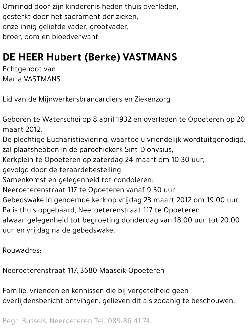 Hubert Vastmans