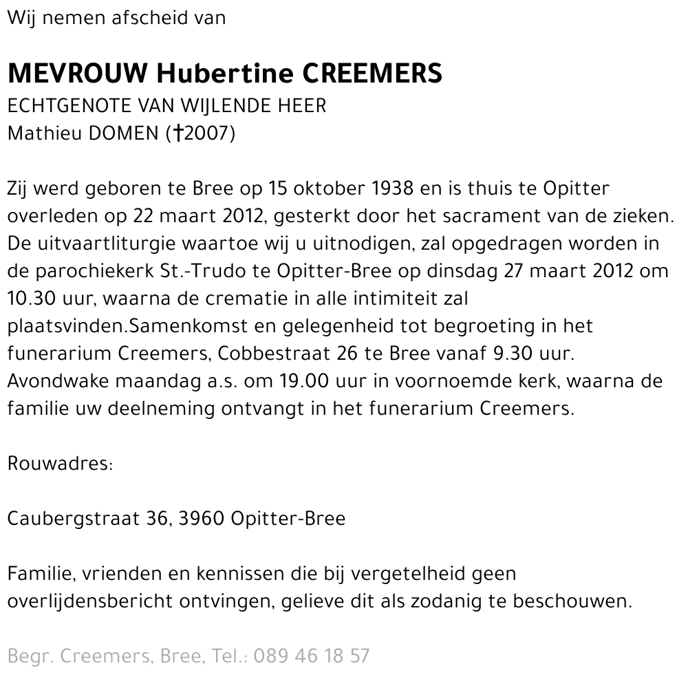 Hubertine Creemers