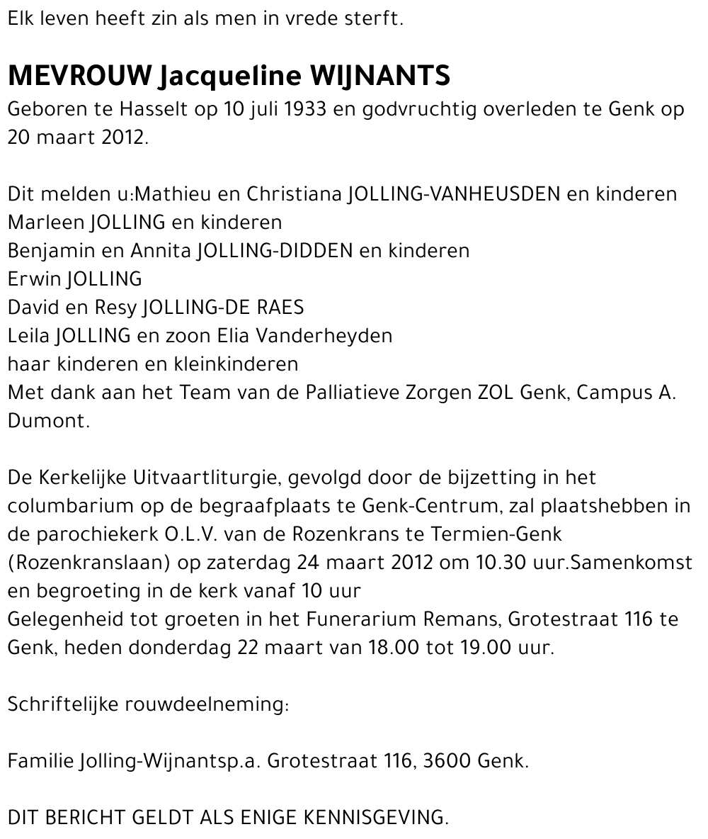 Jacqueline WIJNANTS