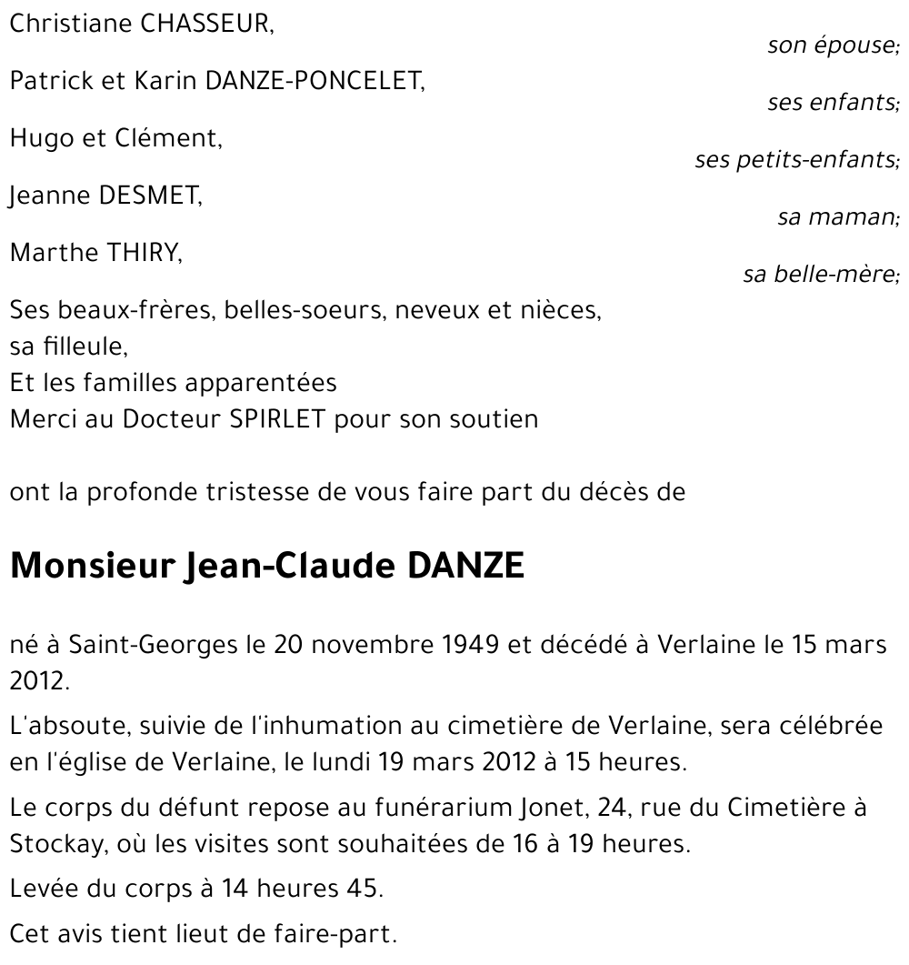 Jean-Claude DANZE
