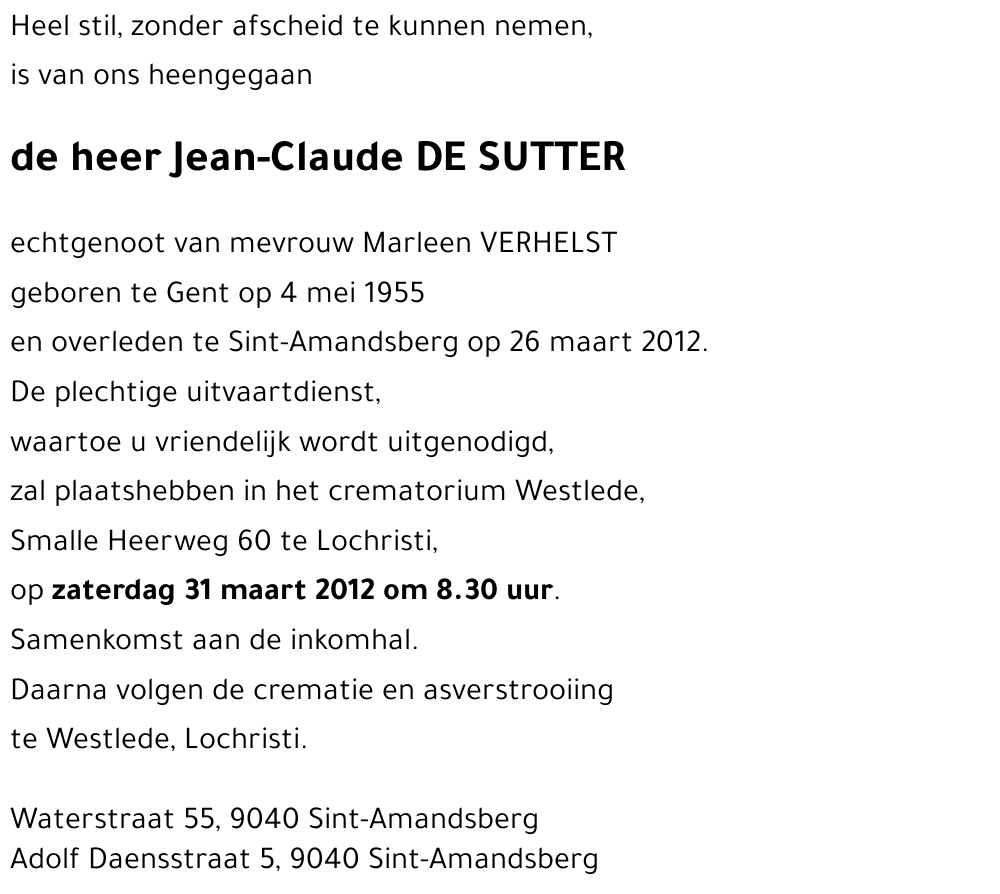 Jean-Claude De Sutter