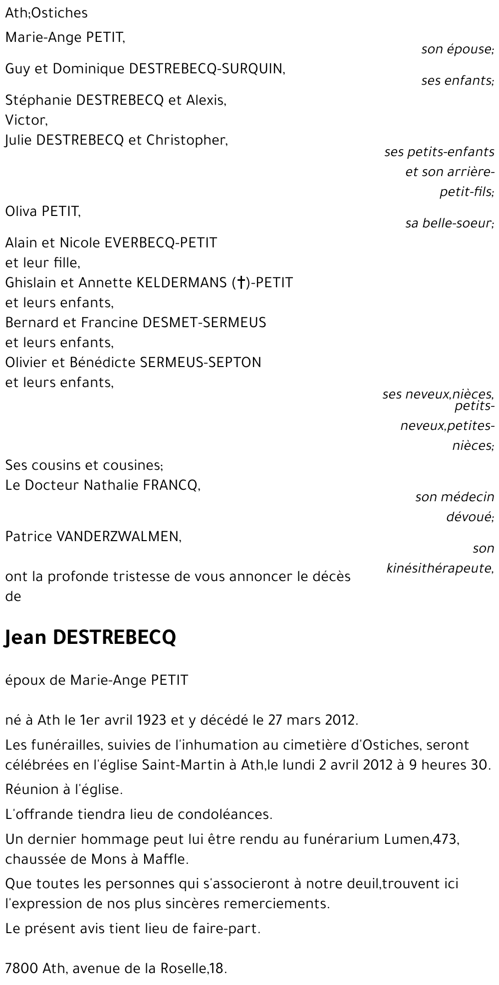 Jean DESTREBECQ