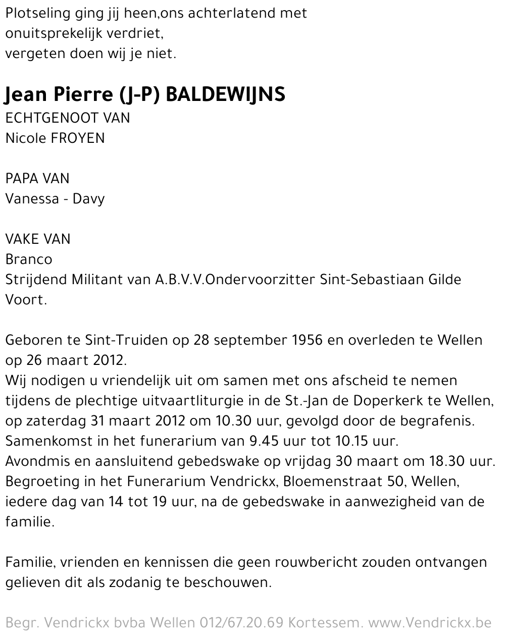 Jean Pierre (J-P) Baldewijns