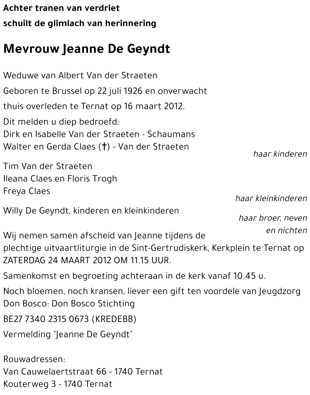 Jeanne De Geyndt