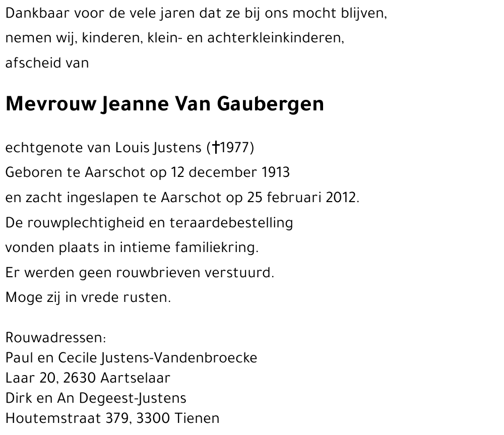 Jeanne Van Gaubergen