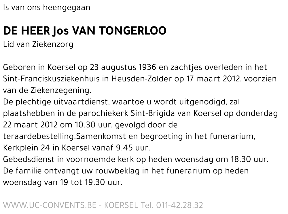 Jos Van Tongerloo
