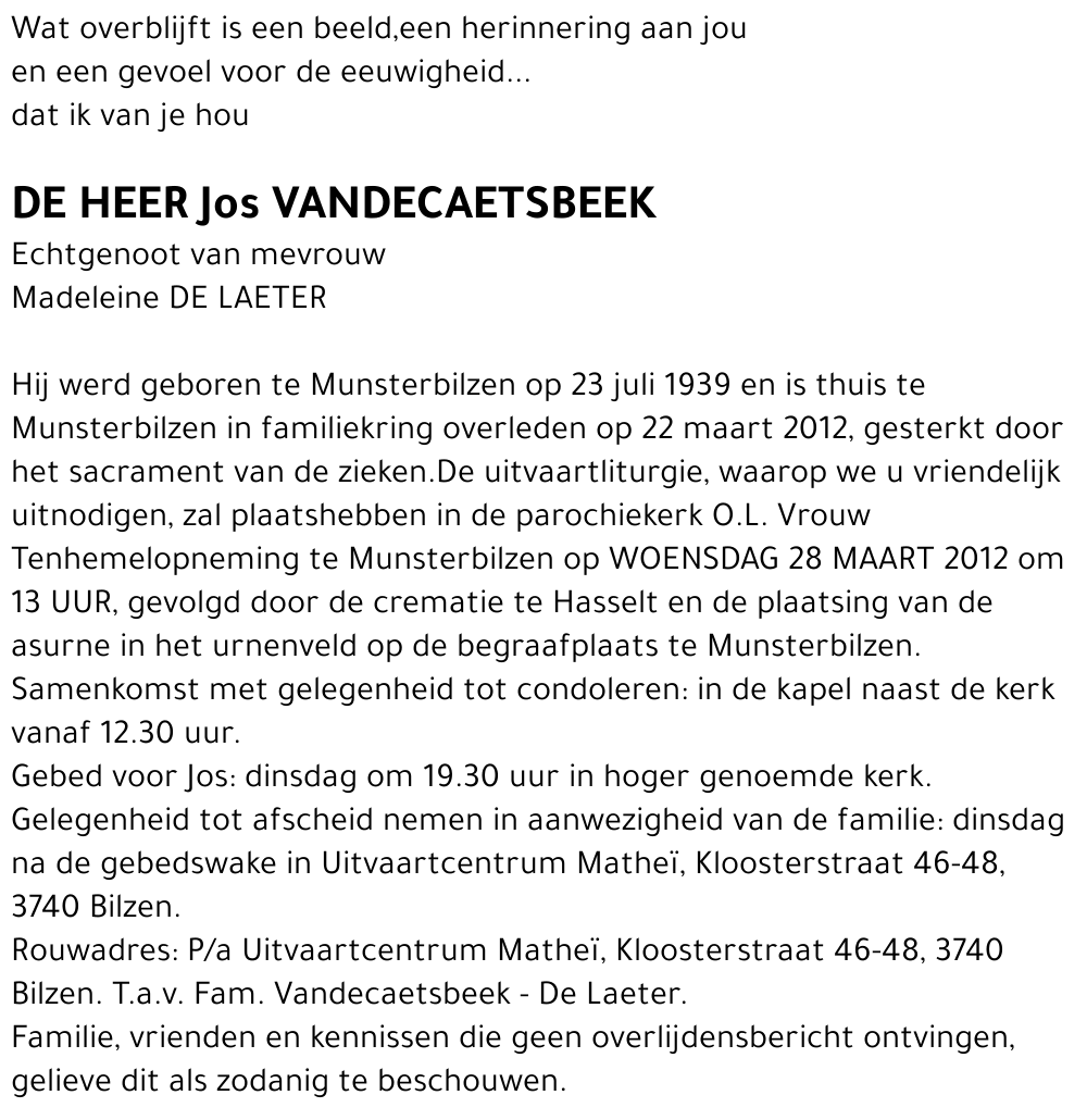 Jos VANDECAETSBEEK