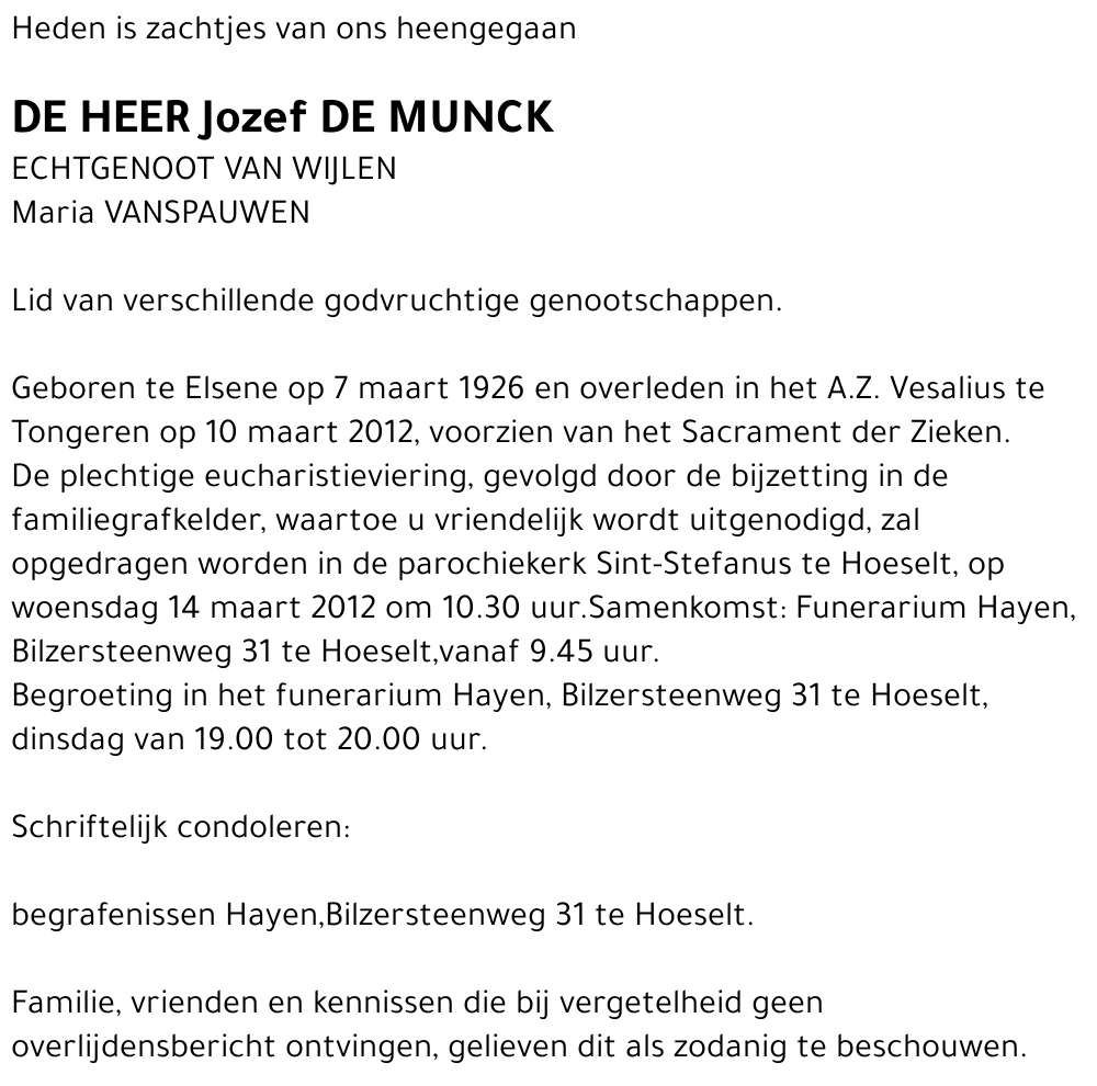Jozef De Munck
