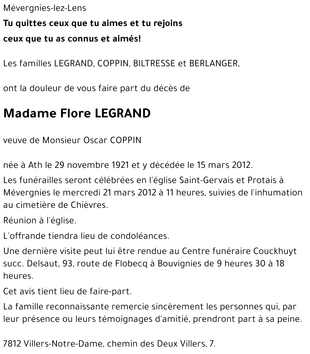 LEGRAND Flore