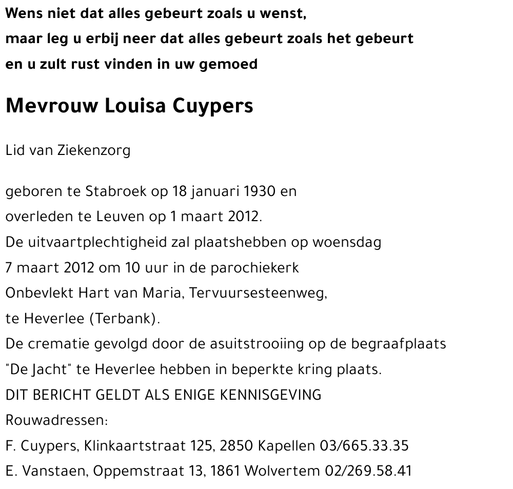 Louisa CUYPERS