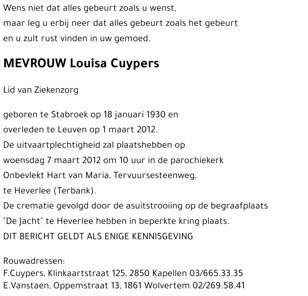 Louisa CUYPERS