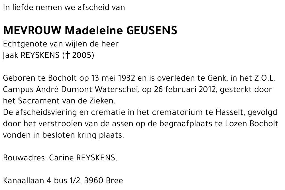 Madeleine GEUSENS