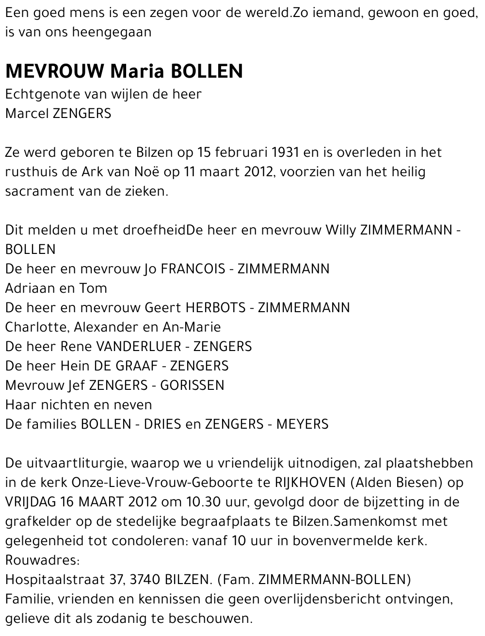 Maria BOLLEN