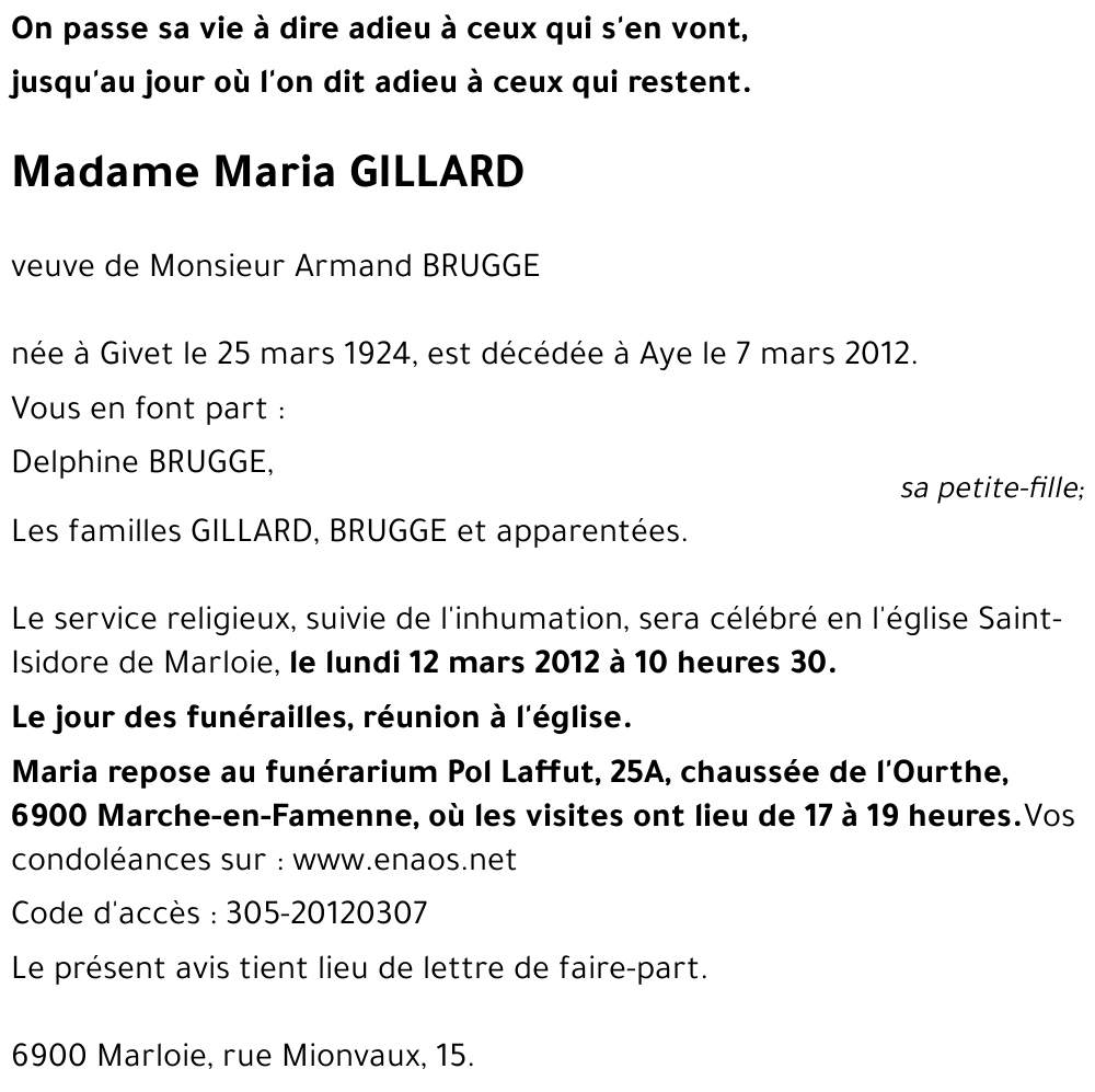 Maria GILLARD