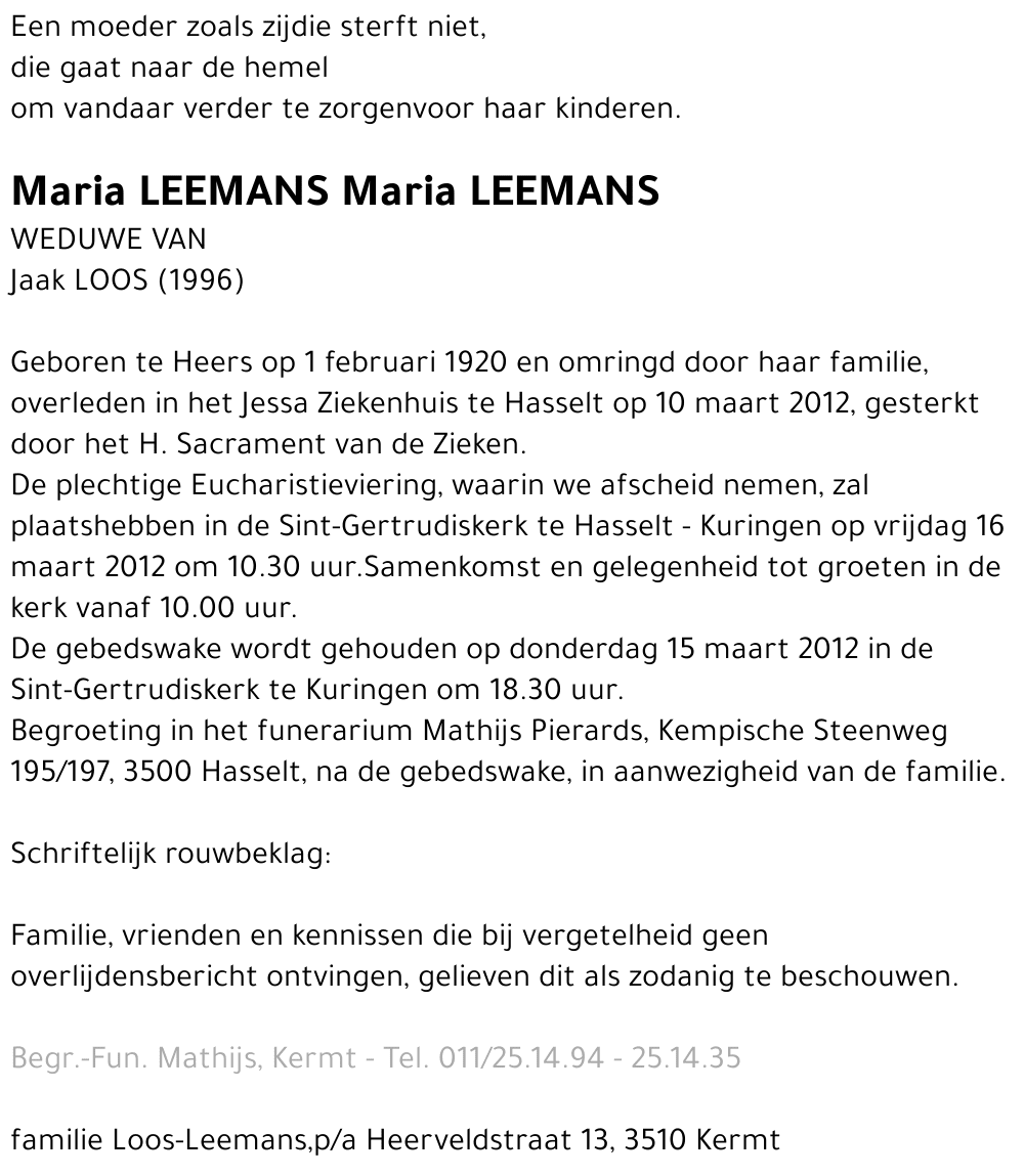 Maria Leemans