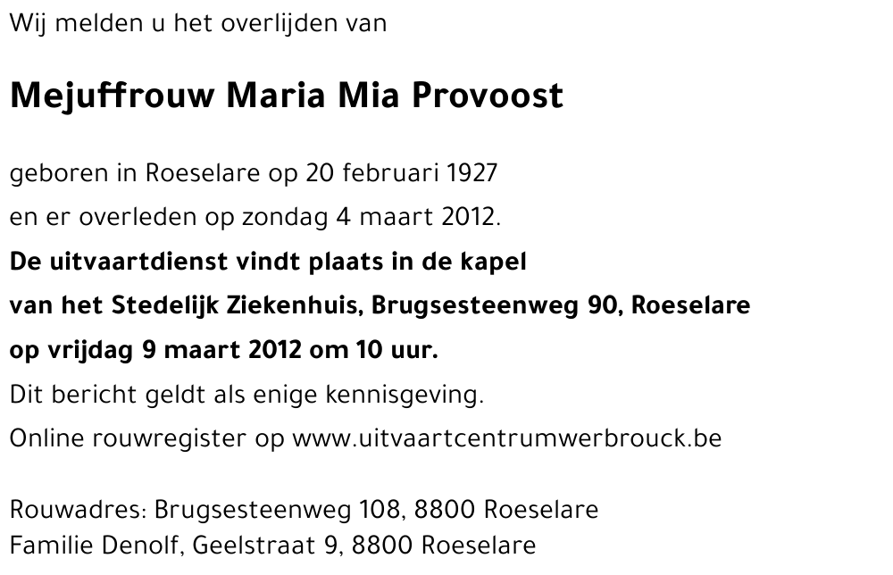 Maria PROVOOST