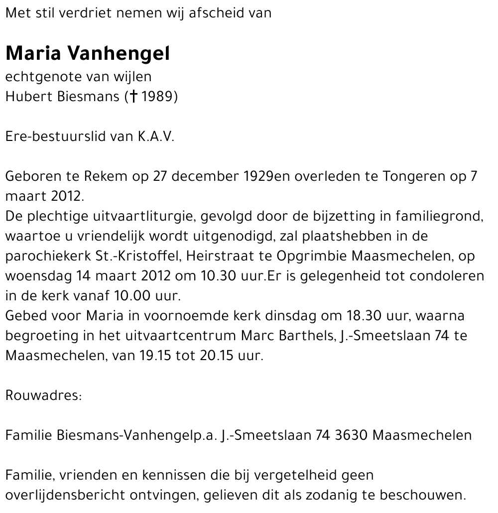 Maria Vanhengel