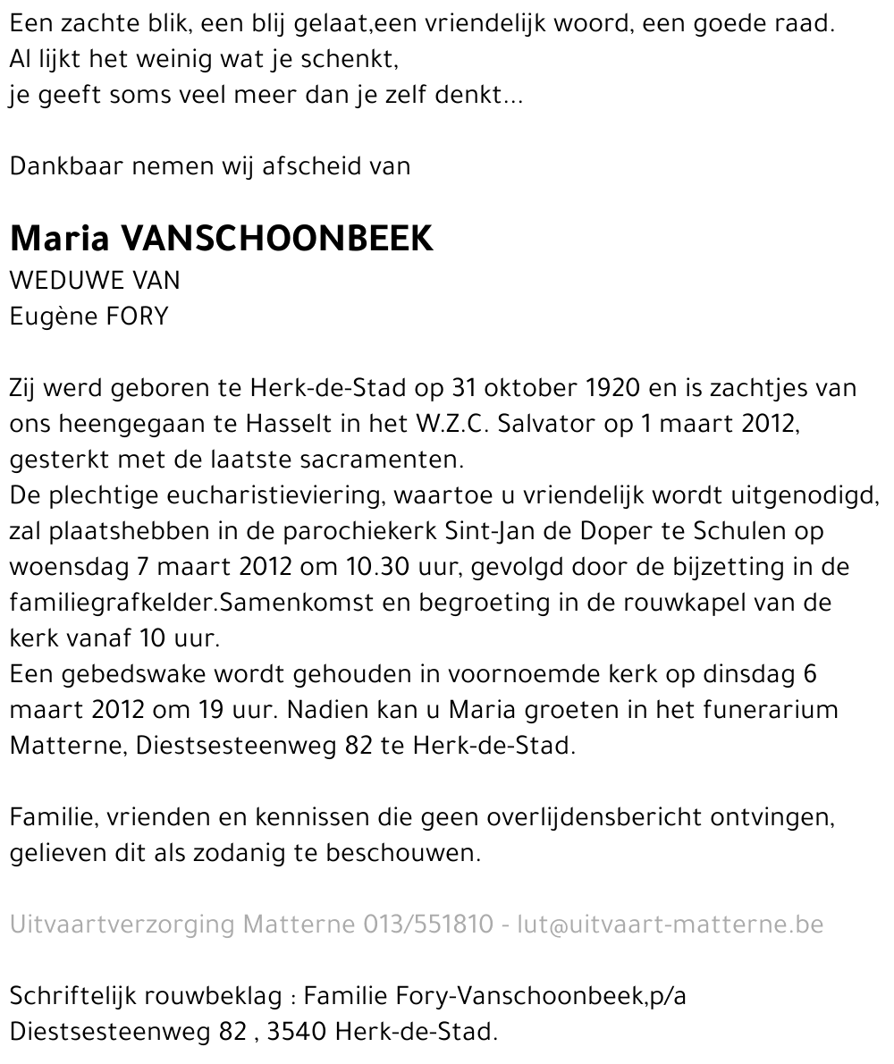Maria Vanschoonbeek