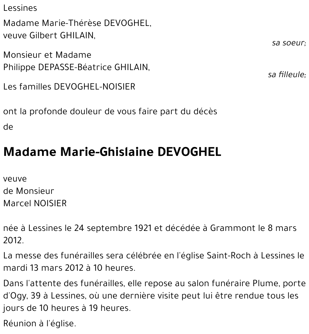 Marie-Ghislaine DEVOGHEL
