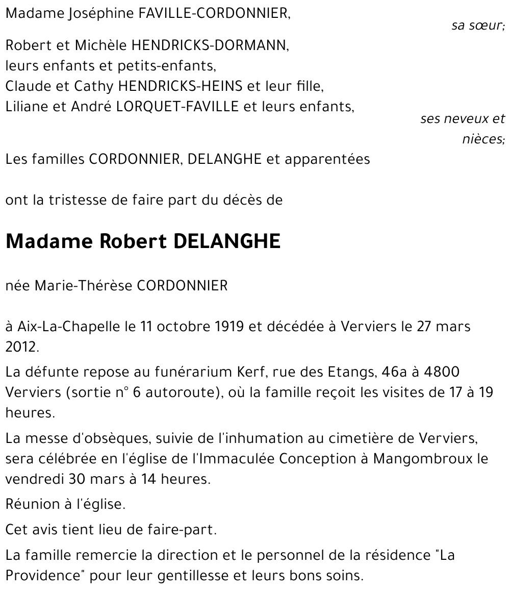 Marie-Thérèse CORDONNIER