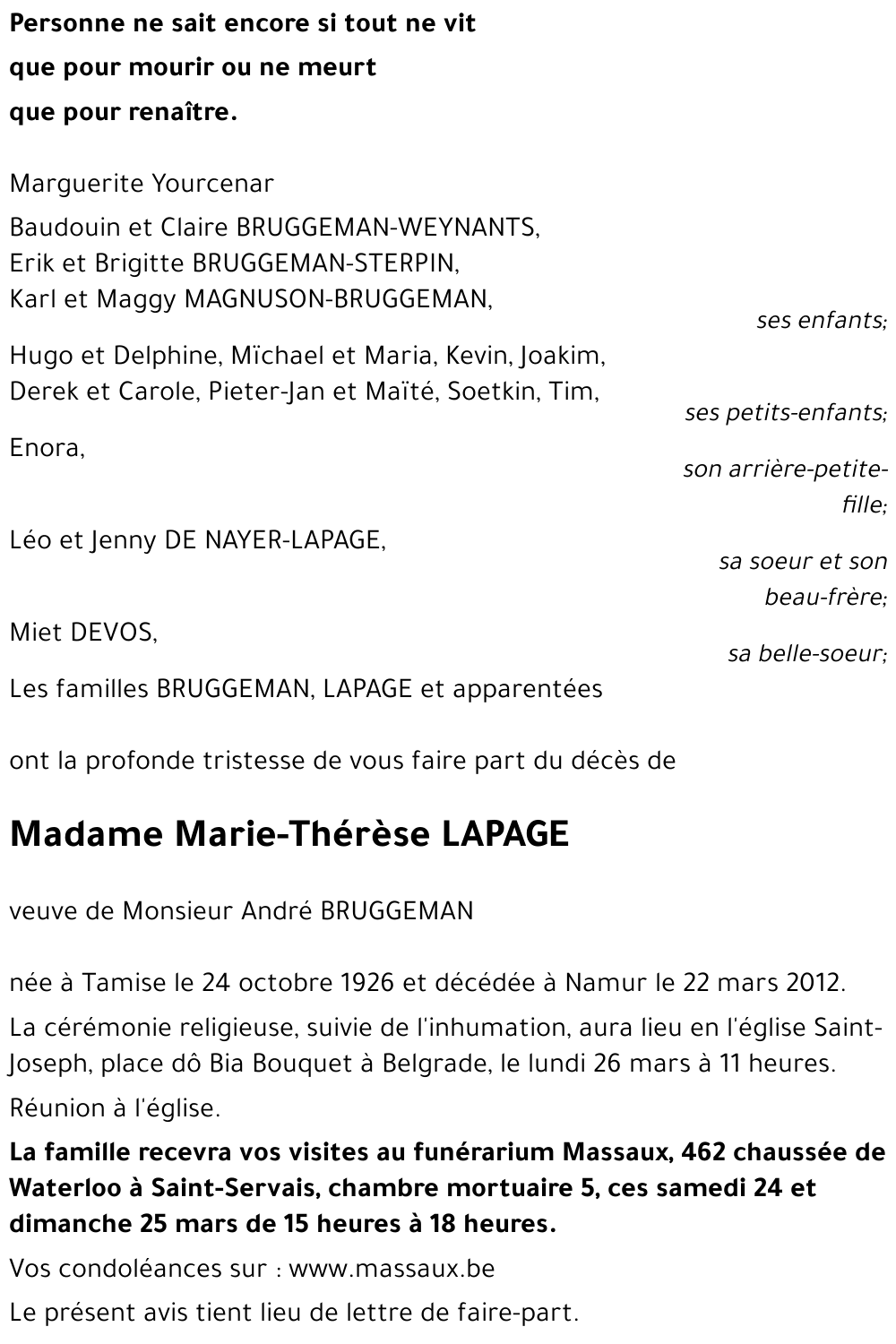 Marie-Thérèse LAPAGE