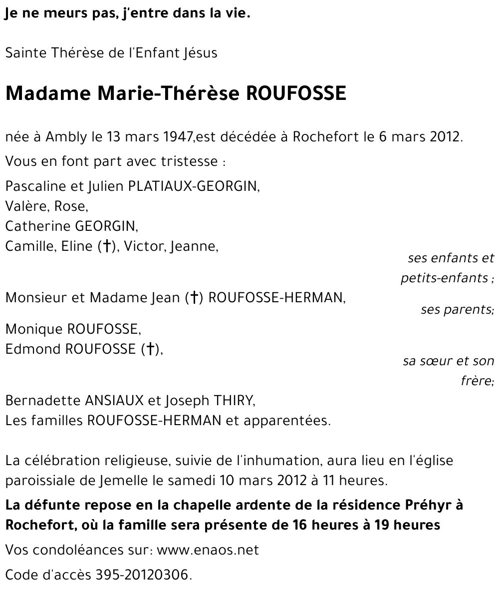 Marie-Thérèse ROUFOSSE