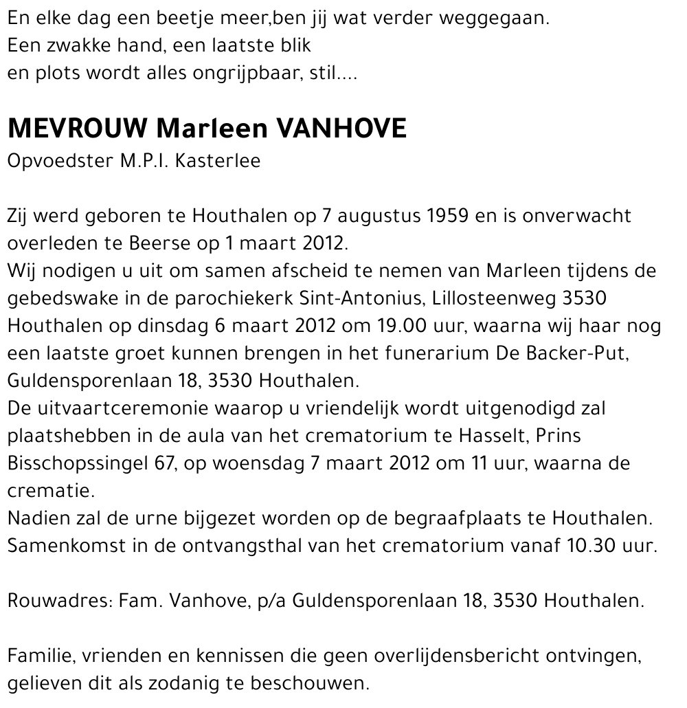 Marleen VANHOVE