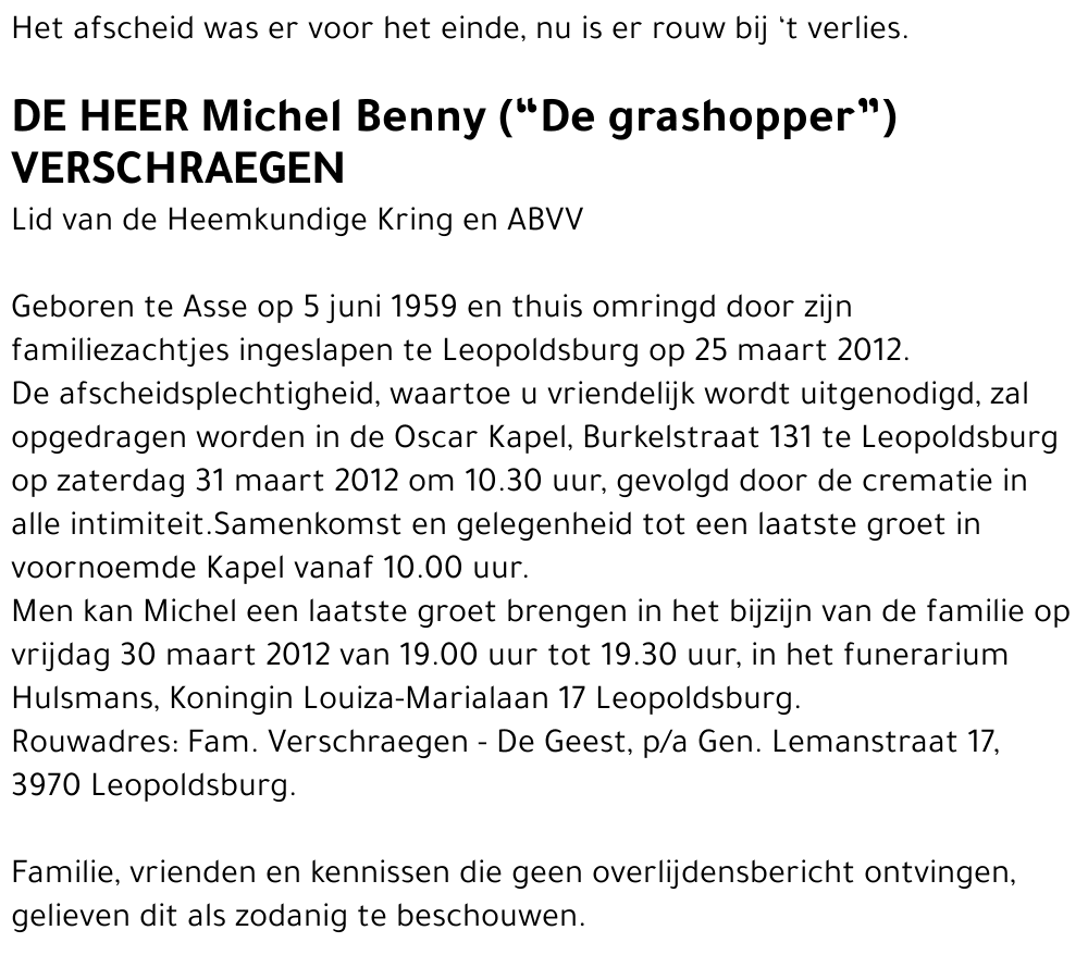 Michel Benny Verschraegen