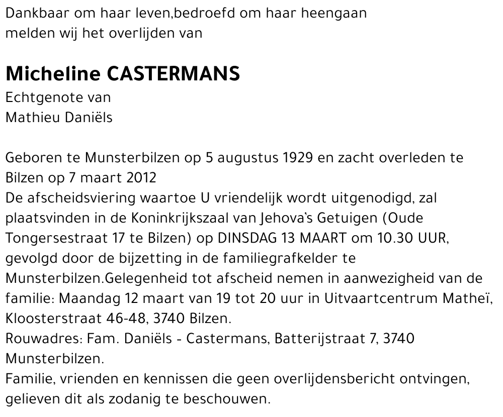 Micheline Castermans
