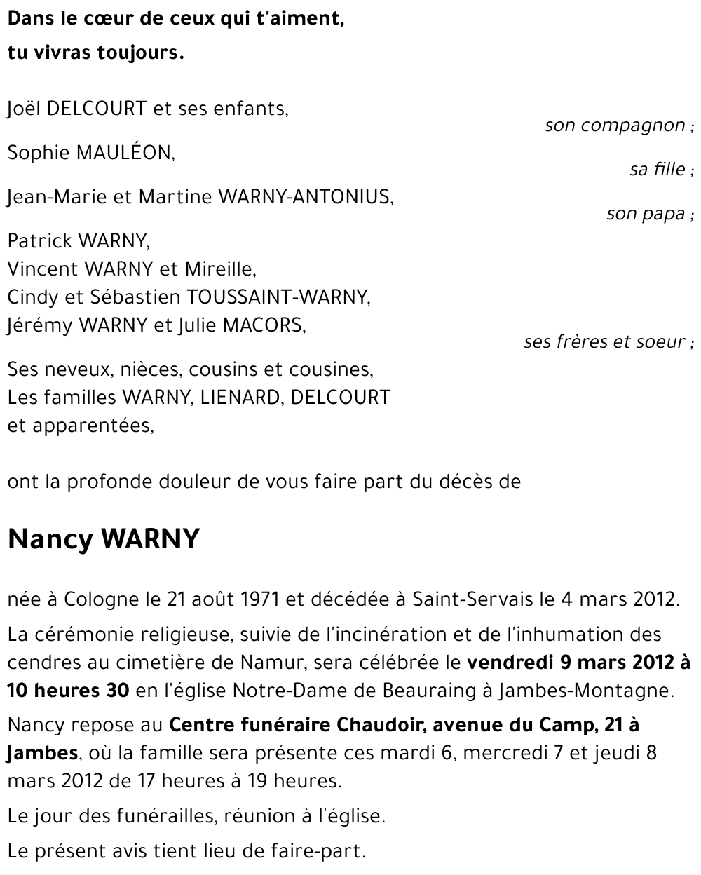 Nancy WARNY