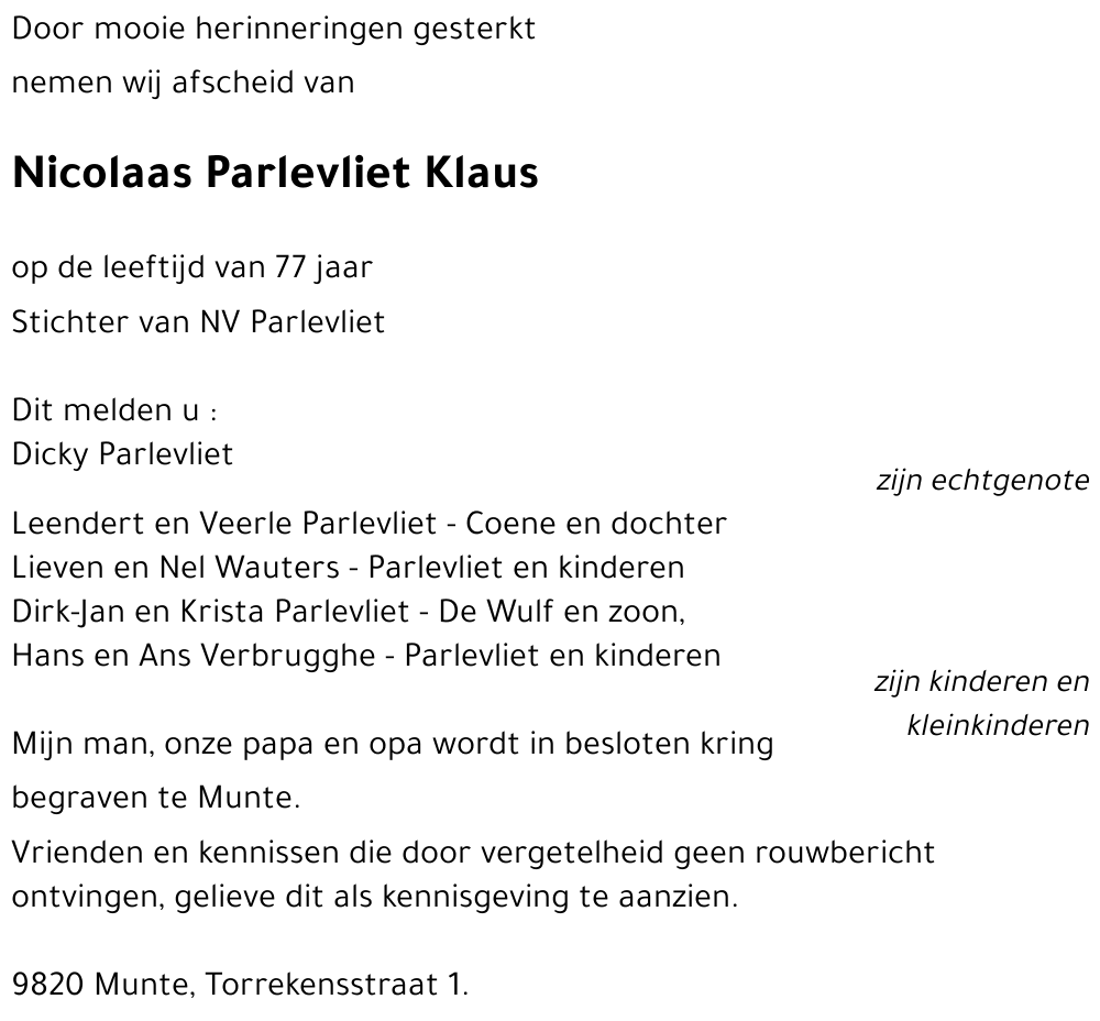 Nicolaas Klaus Parlevliet