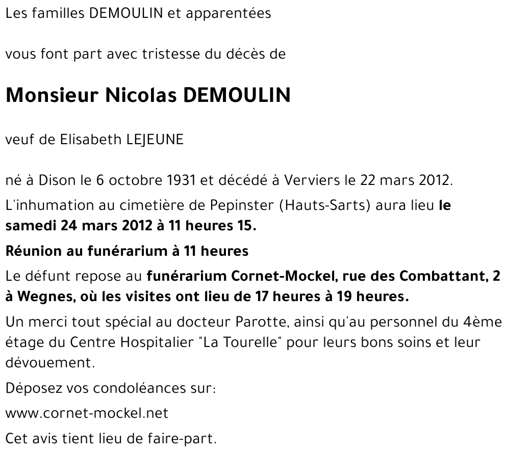 Nicolas DEMOULIN