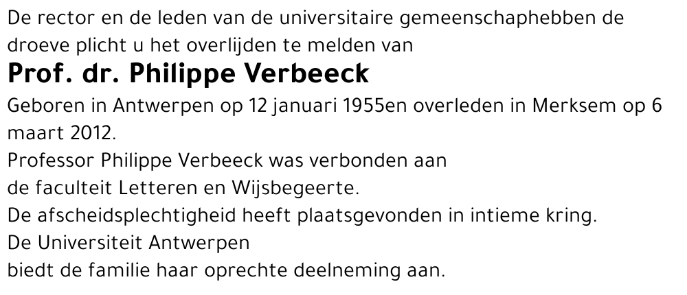 Prof. Philippe Verbeeck