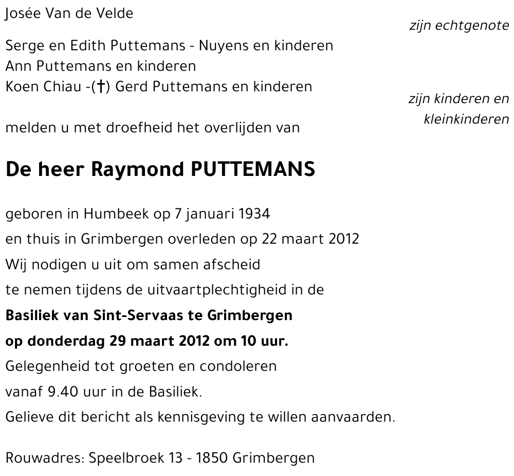 Raymond PUTTEMANS