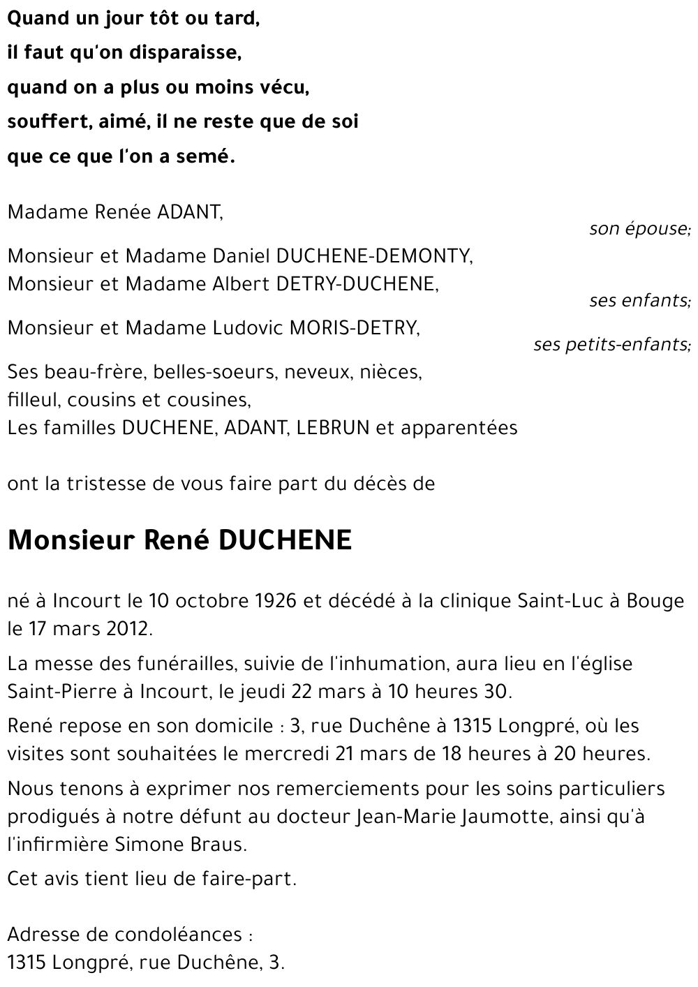 René DUCHENE