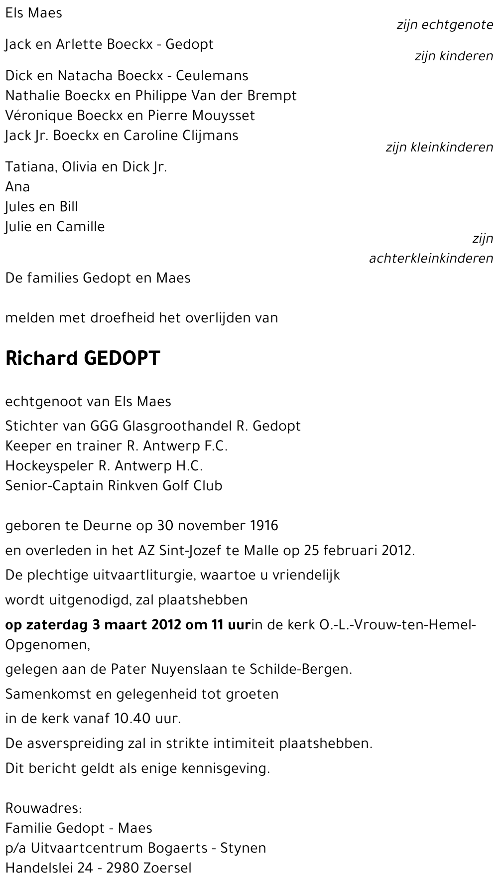 Richard GEDOPT