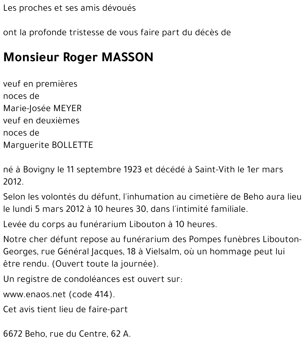 Roger MASSON