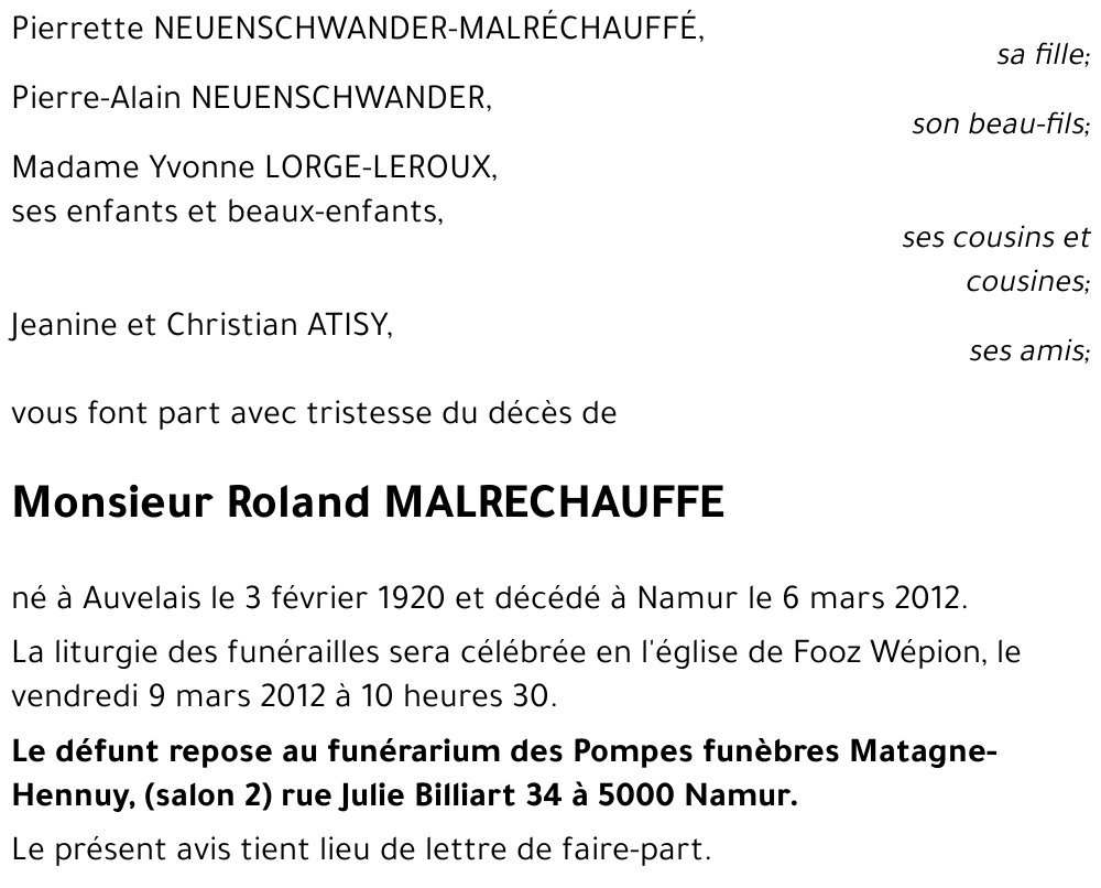Roland MALRECHAUFFE
