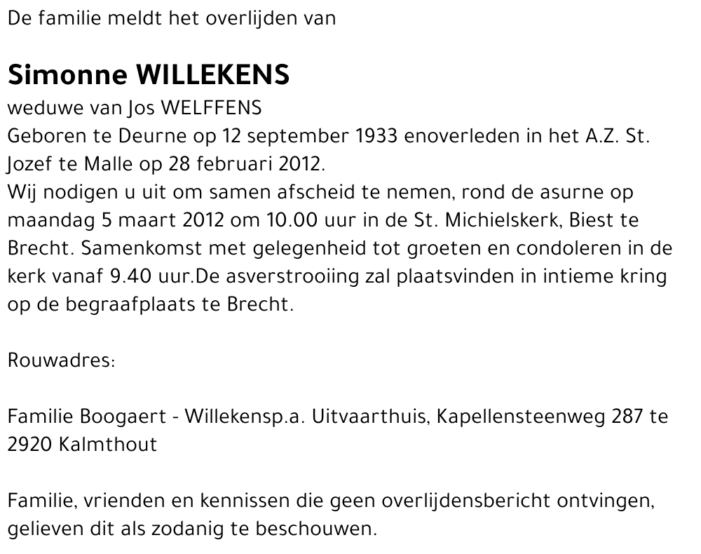 Simonne WILLEKENS