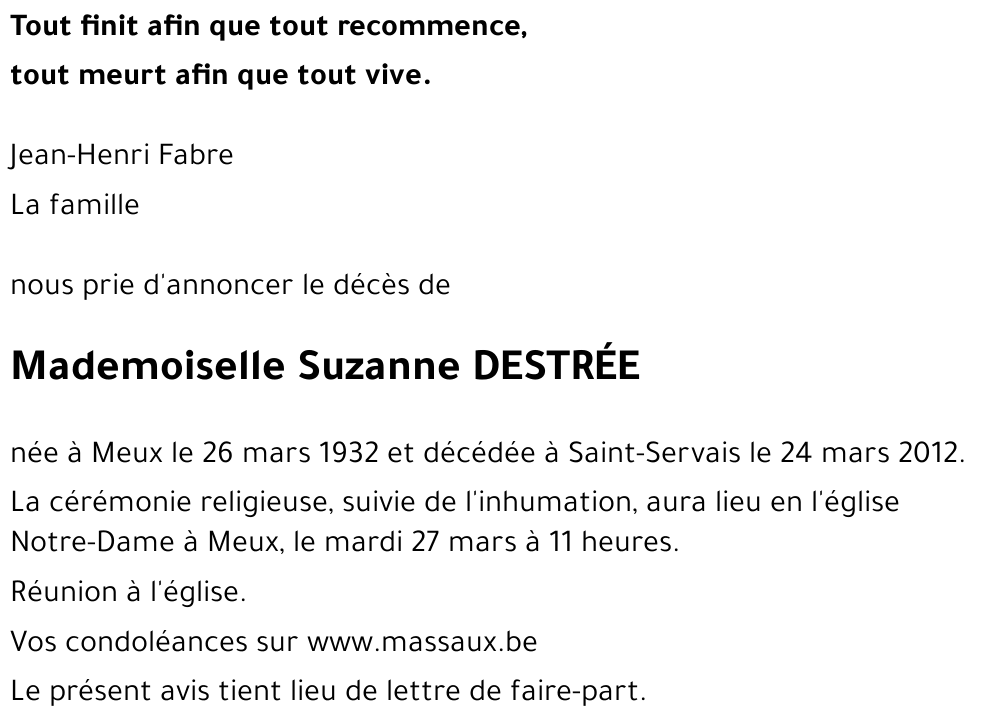 Suzanne DESTRÉE
