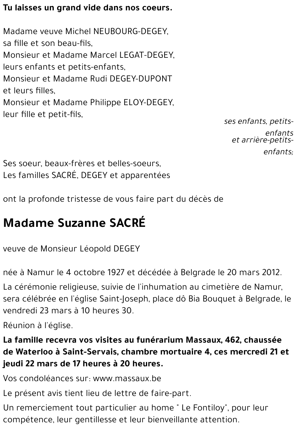 Suzanne SACRÉ
