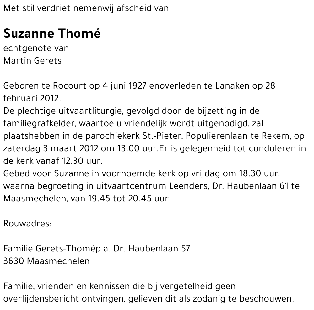 Suzanne Thomé