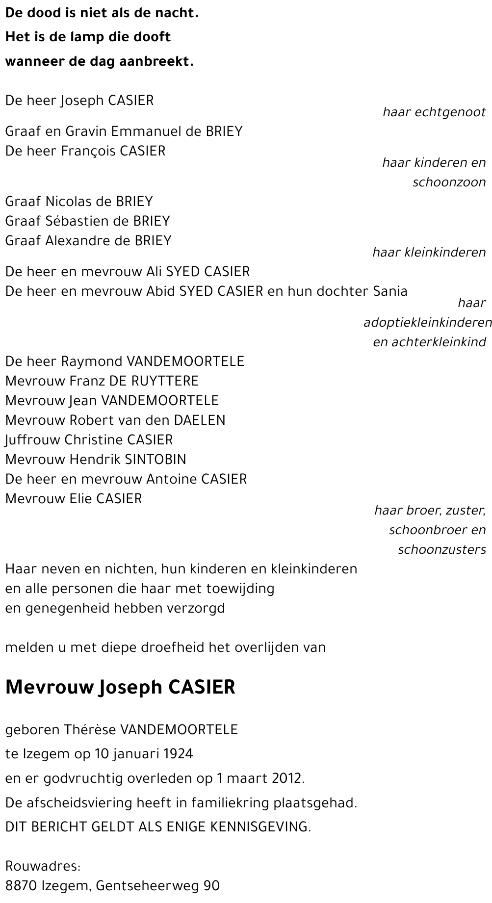 Thérèse VANDEMOORTELE