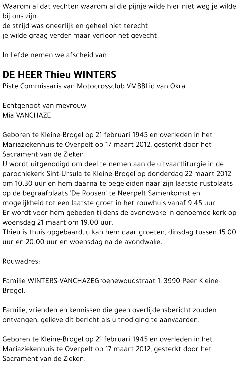 Thieu WINTERS