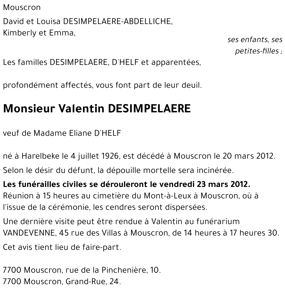 Valentin DESIMPELAERE